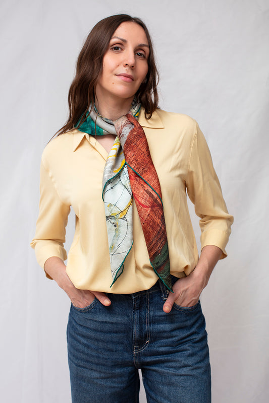 Silk Scarf - Invention of the Bicycle #2