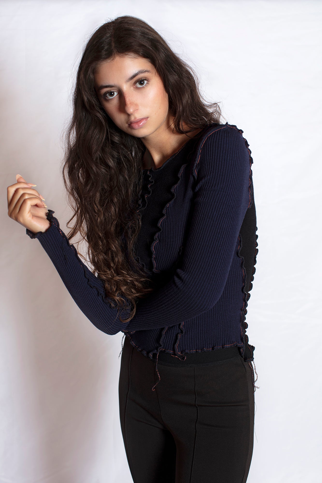 Borbala Blaine Navy Top