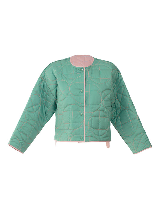 Non-Collar Reversible Padded Jacket
