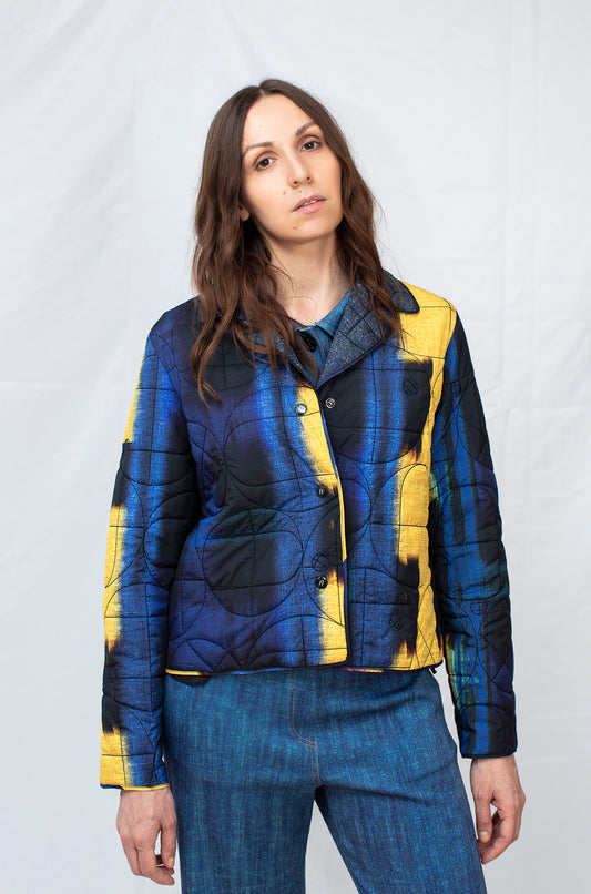 Geotextured Reversible Padded Jacket