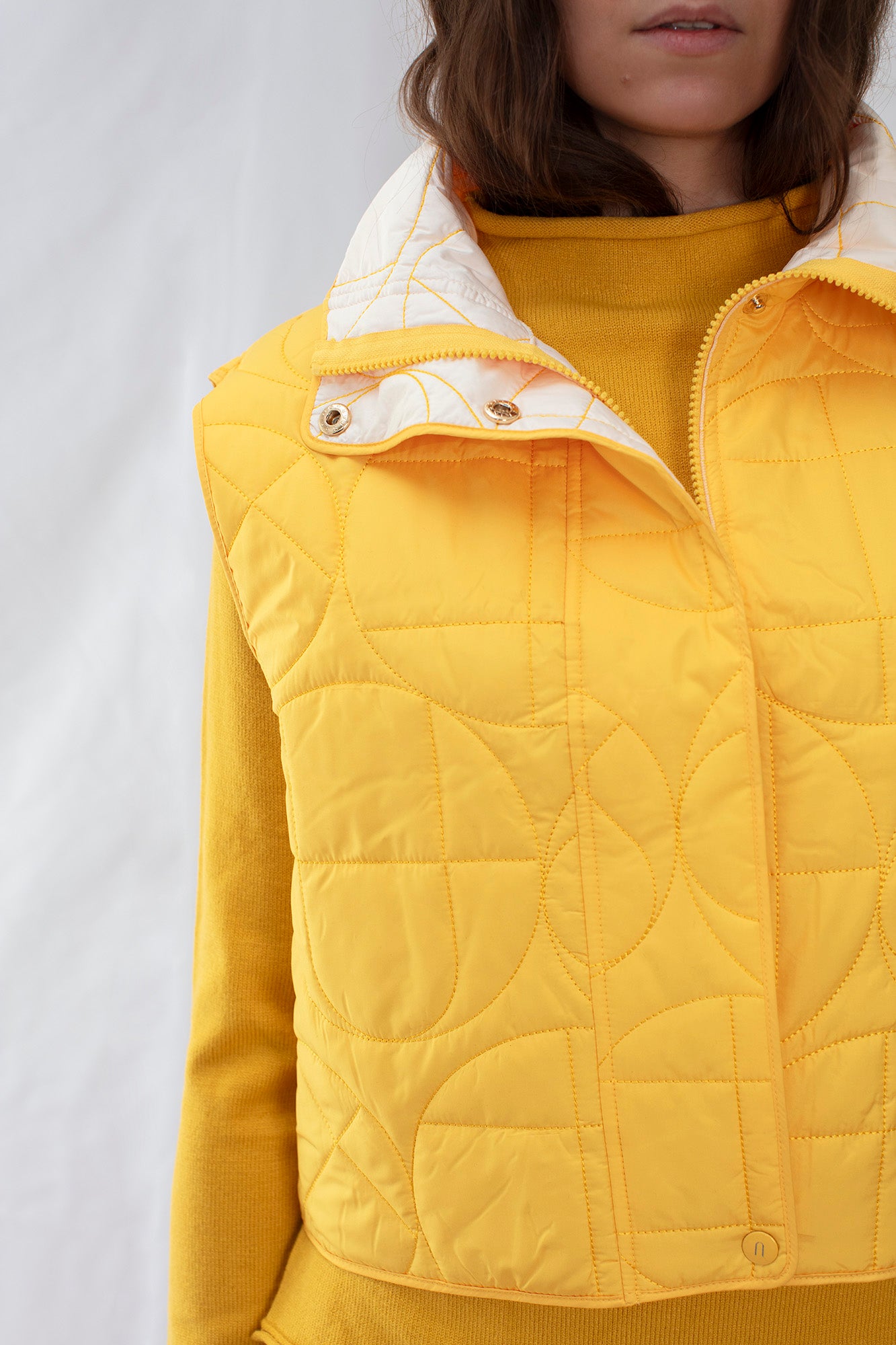 Padded Short Vest - Yellow