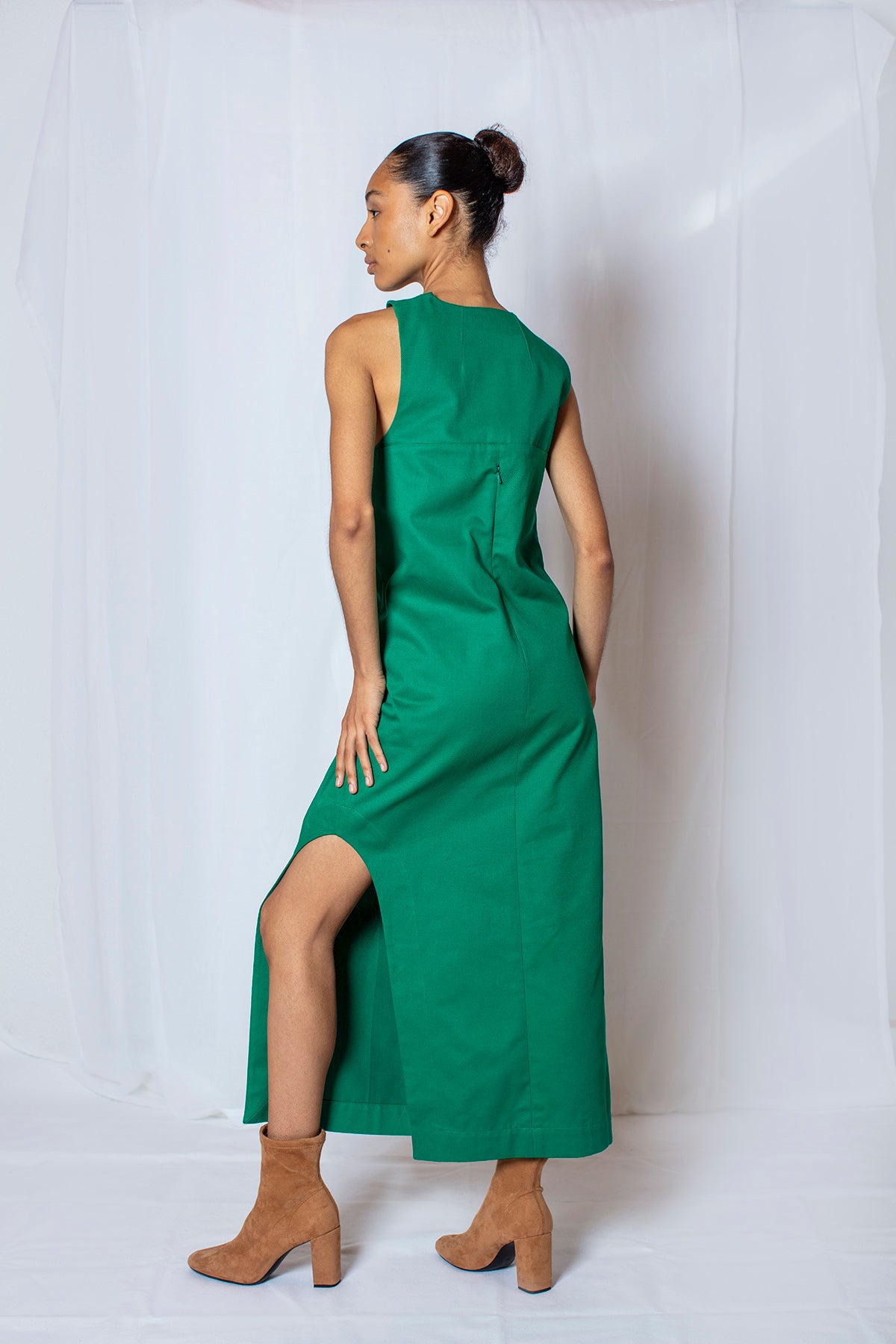 ZGEST Ava Green Cut-Out Dress from the back
