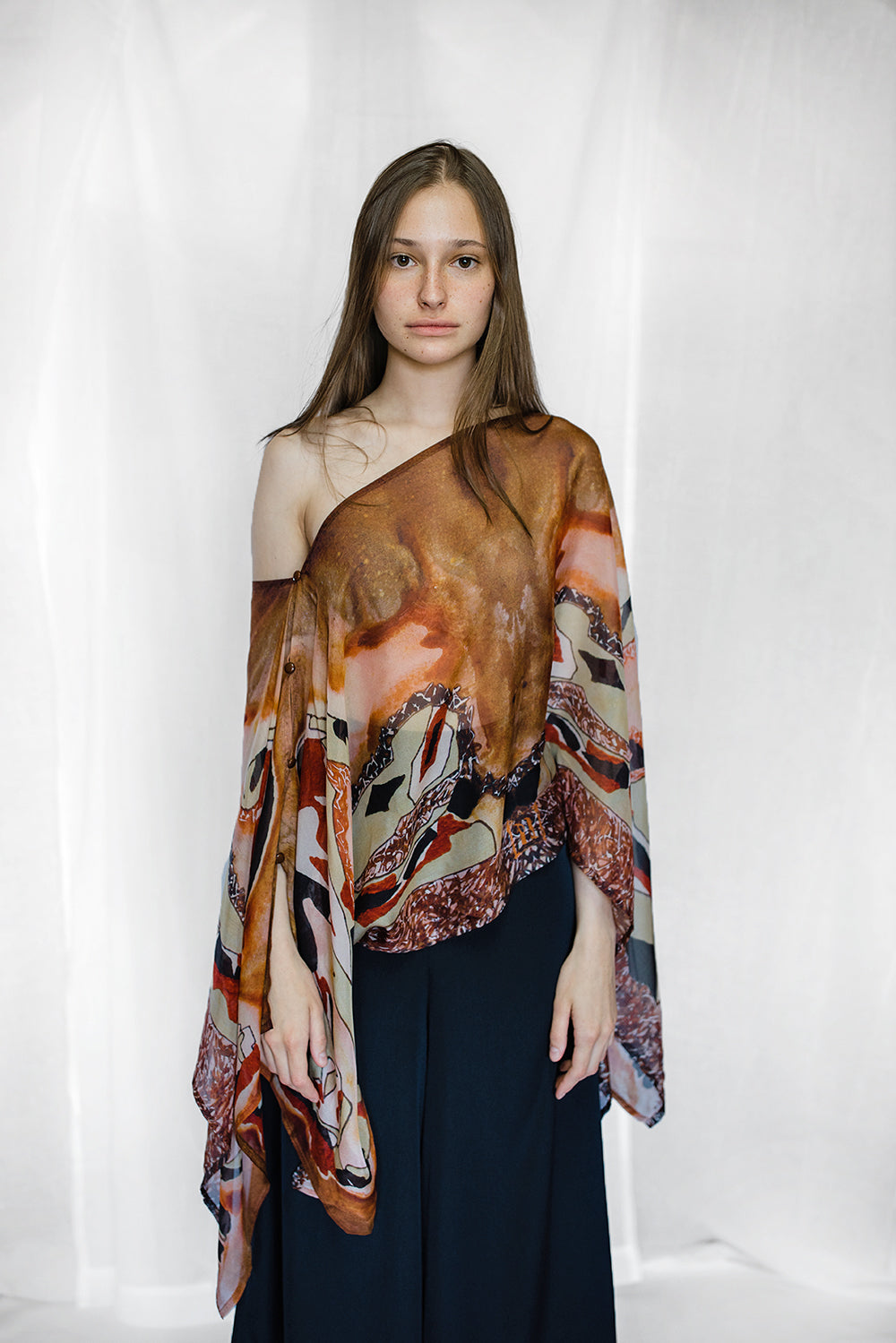 Silk Chiffon Top - Inflamed