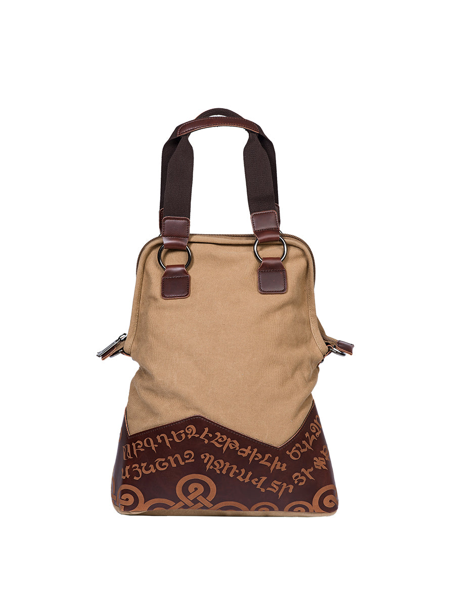 Armenian Alphabet Totebag - Khaki
