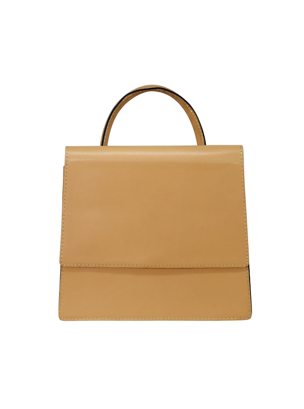 Crossbody Leather Bag - Sand front view