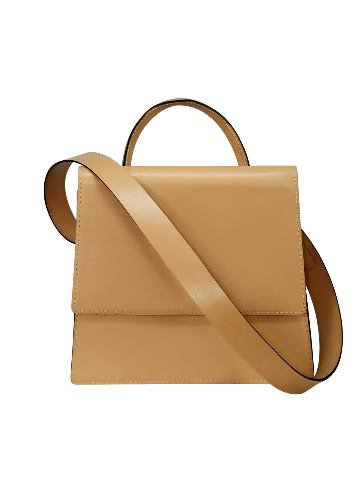 Crossbody Leather Bag - Sand