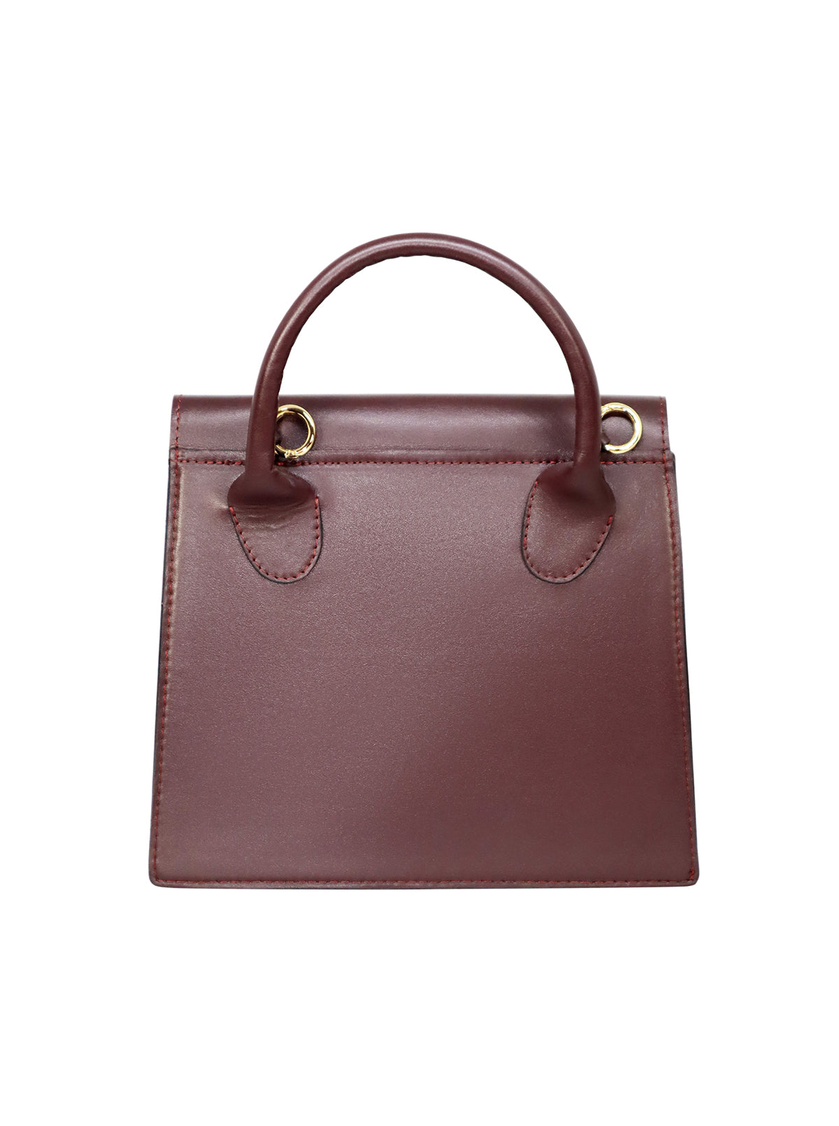 Crossbody Leather Bag - Burgundy back view