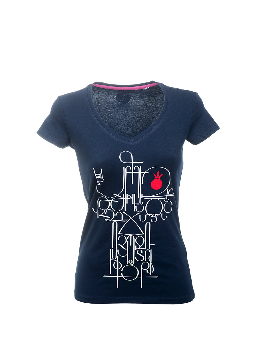 Armenian Alphabet NUR t-shirt for women