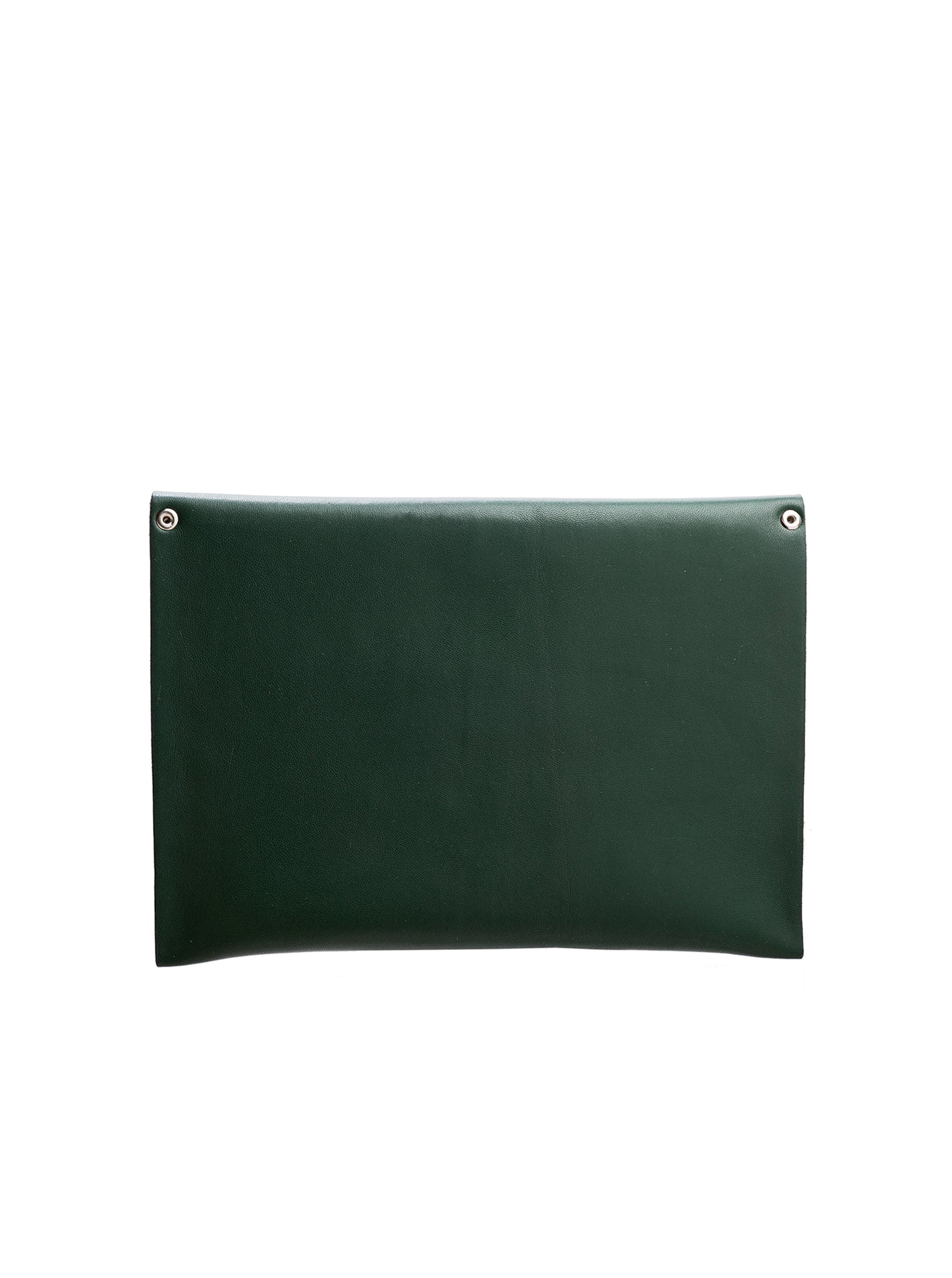 Armenian Ornament Green Leather Pouch back view