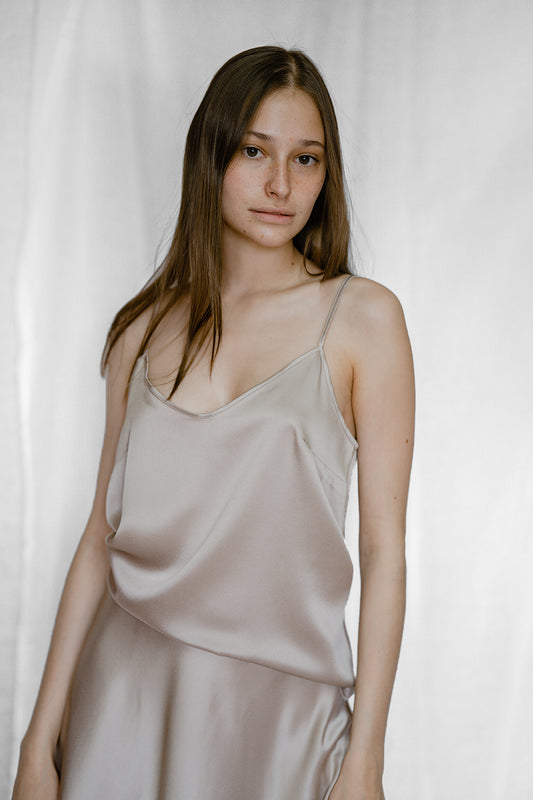Silk-Satin Camisole - Ecru