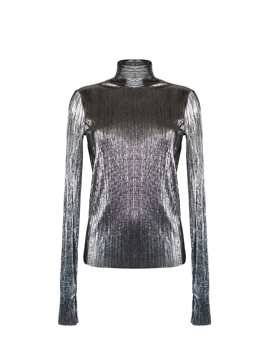 Silver hotsell turtleneck top