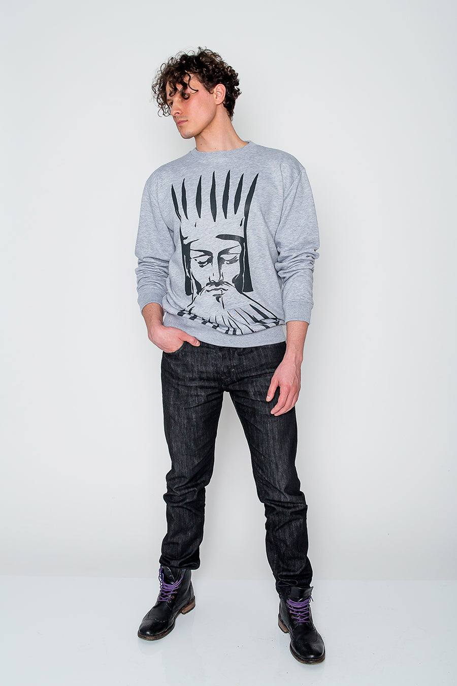 Model wearing Artaxias I Pious sweatshirt