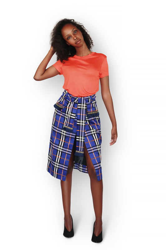 Checked Wrap Skirt by Bad Rose