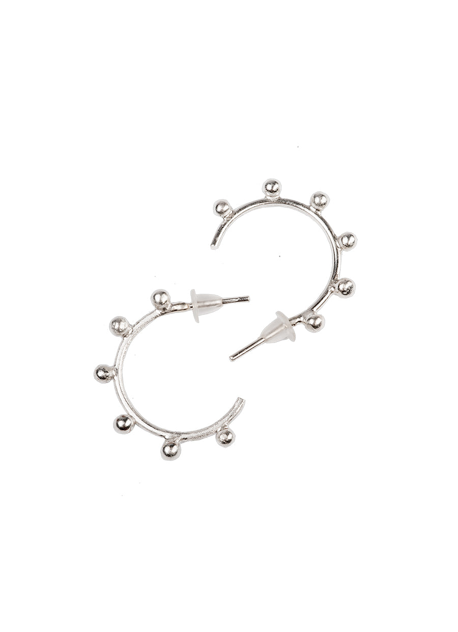 Polka Dot Silver Earrings