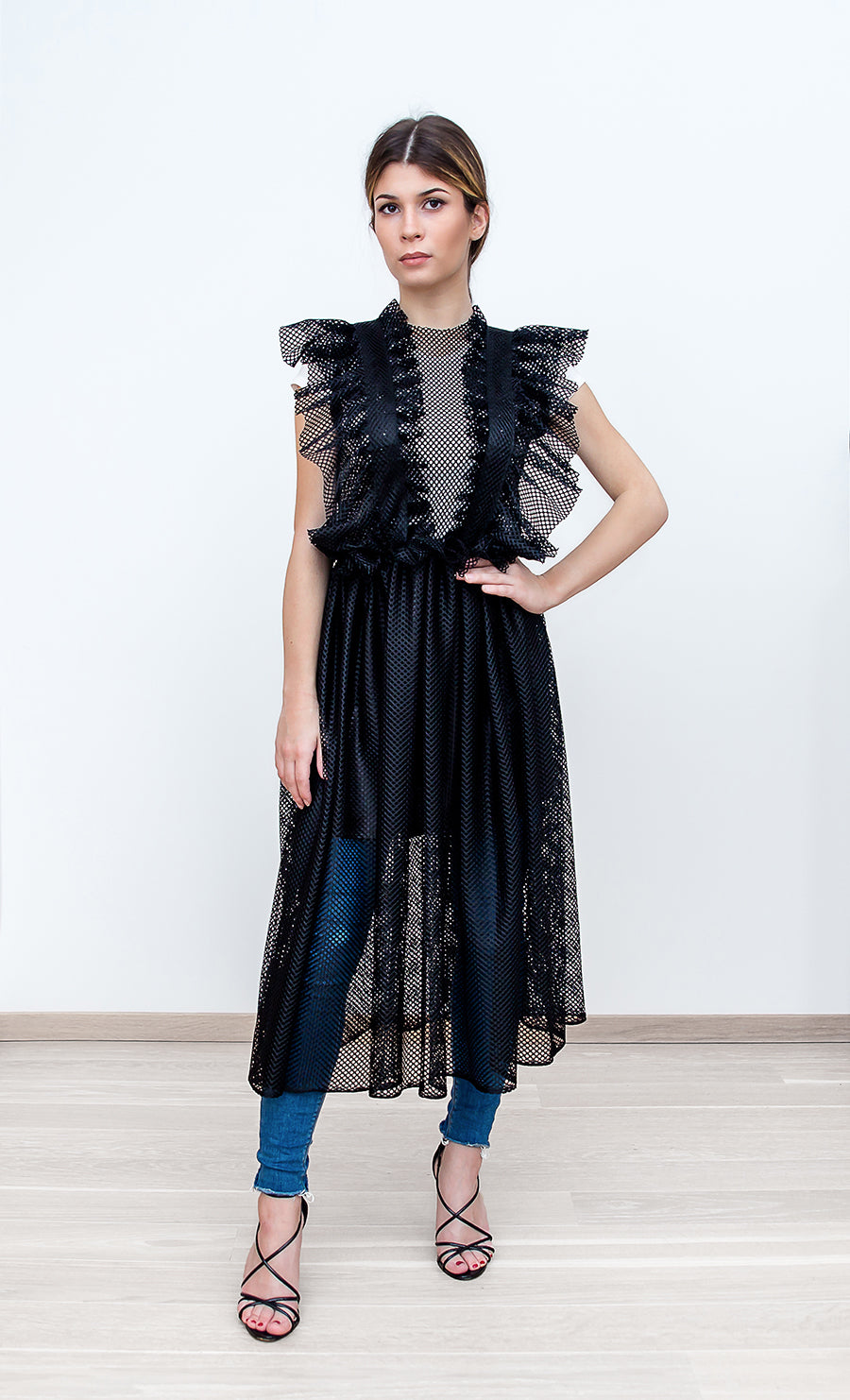 Black Mesh Dress full view