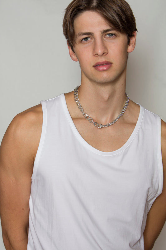men silver chain