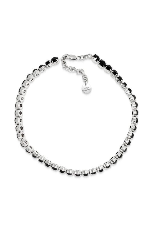 INGA KAZUMYAN'S choker necklace is strung with black Swarovski crystals