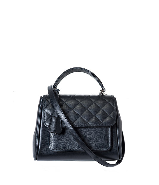 Quilted leather mini handbag - Black