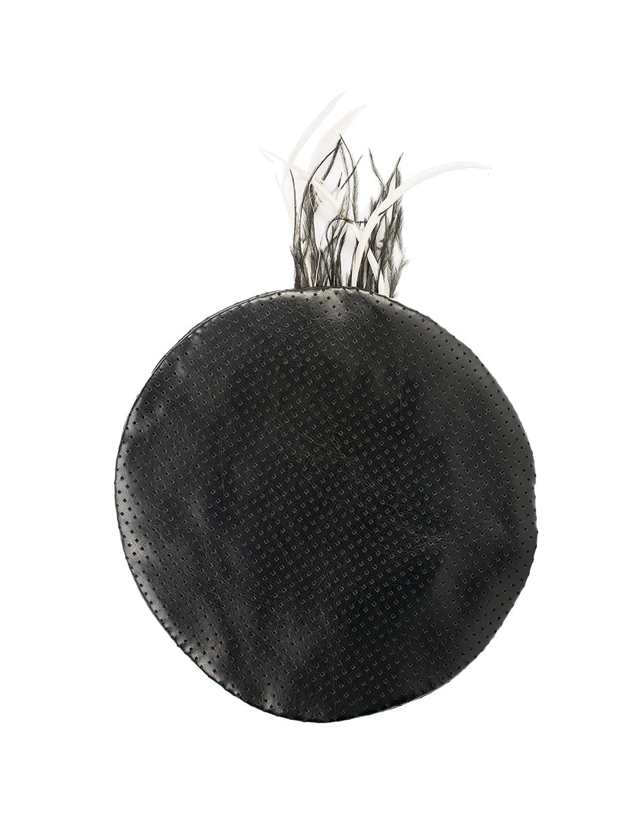 Faux-Leather Beret - Feathers view from above