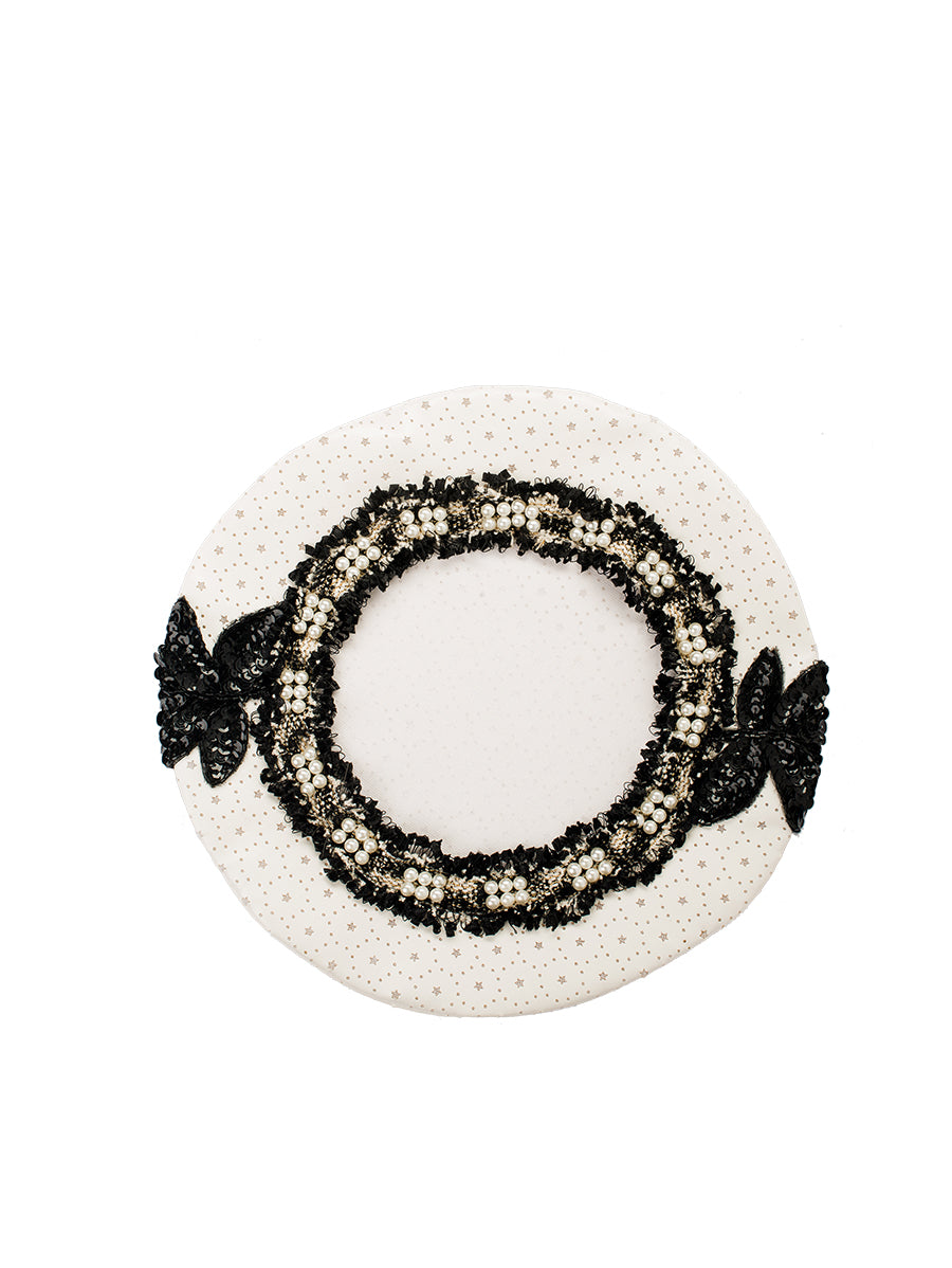 Faux-Leather Beret - White
