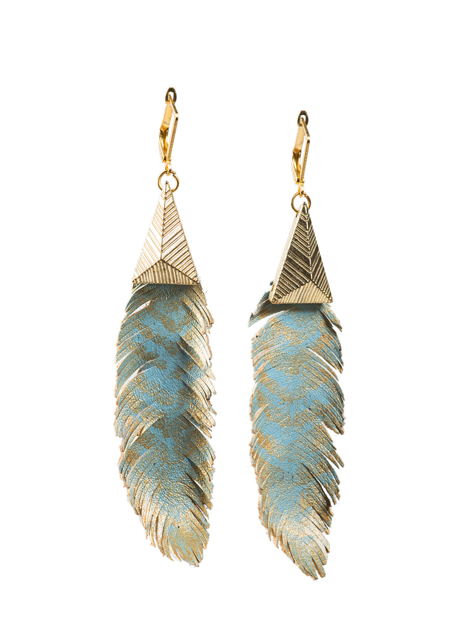 Kemarshy leather earrings - Gold