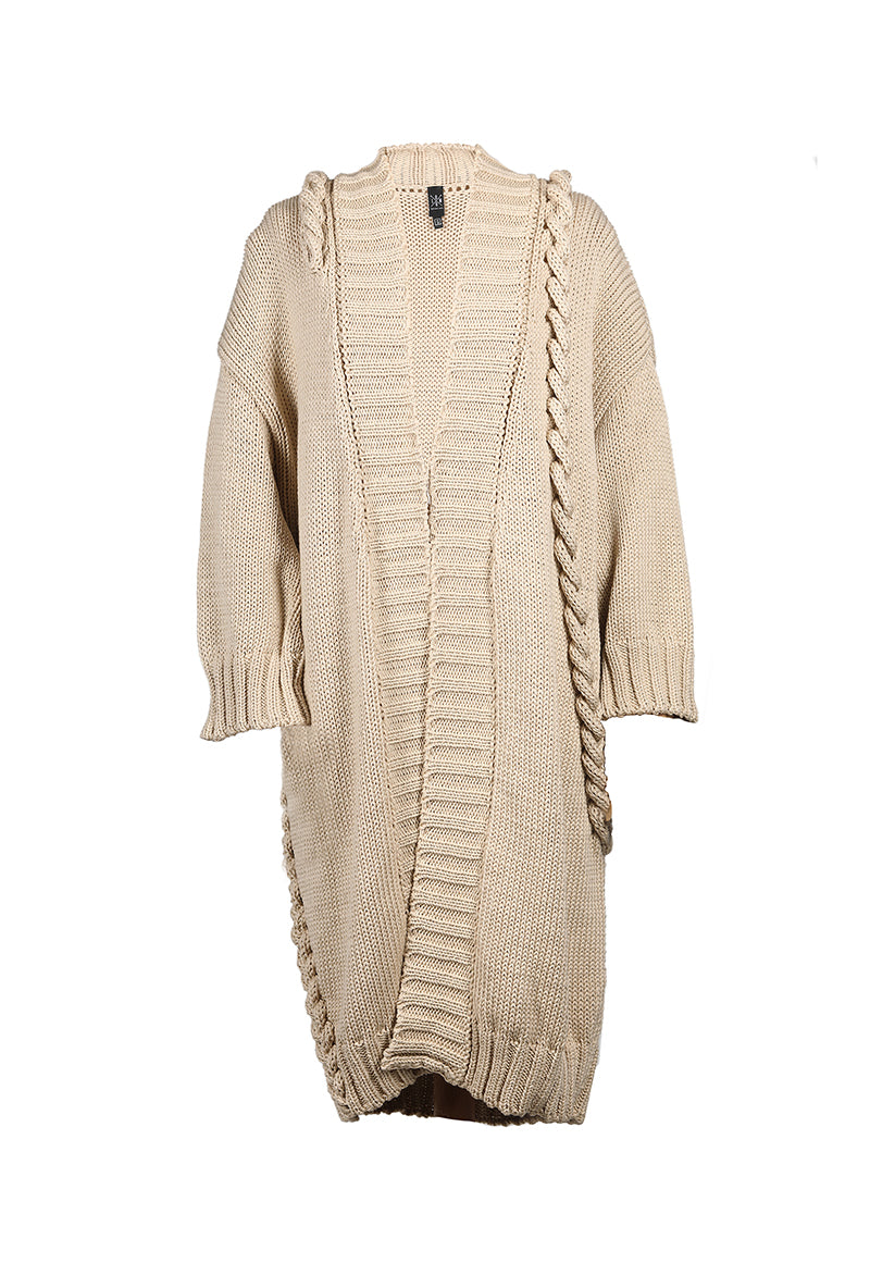 Cotton Cardigan with Braids