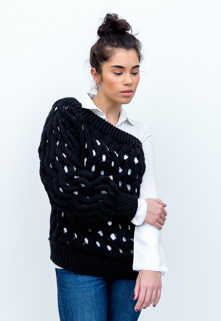 LOOM-black-one-shoulder-sweater
