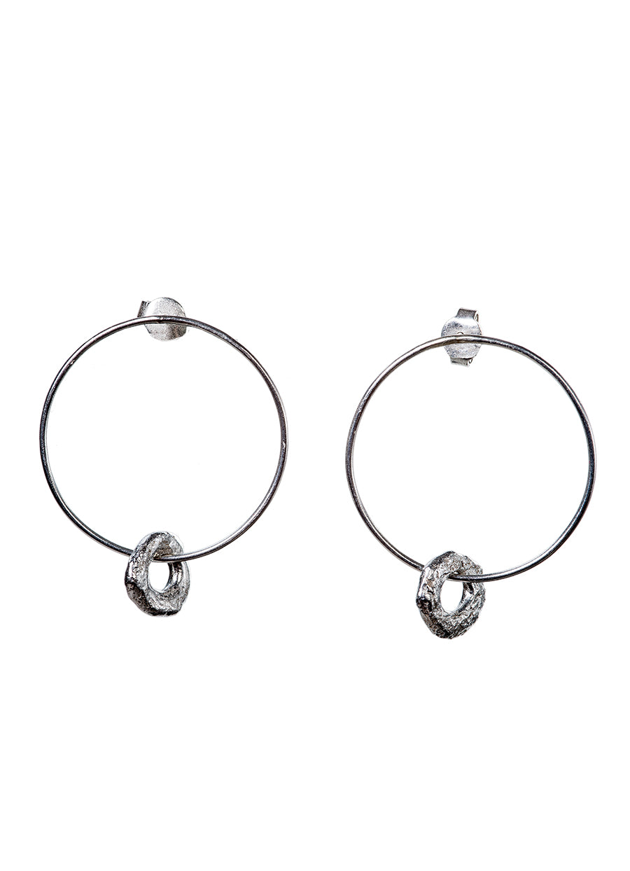 Donuts Silver Earrings