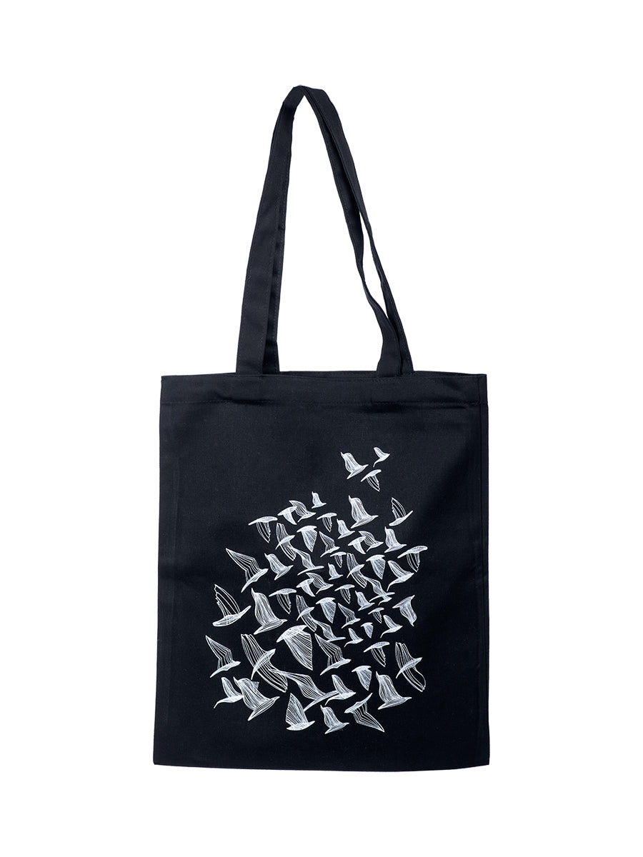 Birds Pattern Textile Tote Bag