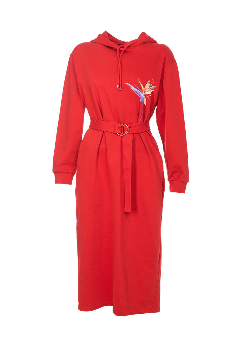 Hoodie Dress - Strelitzia Red by Lilit Sarkisian