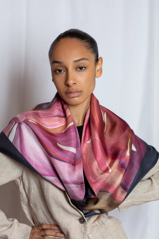 Silk Scarf Anthurium Deep - Passion