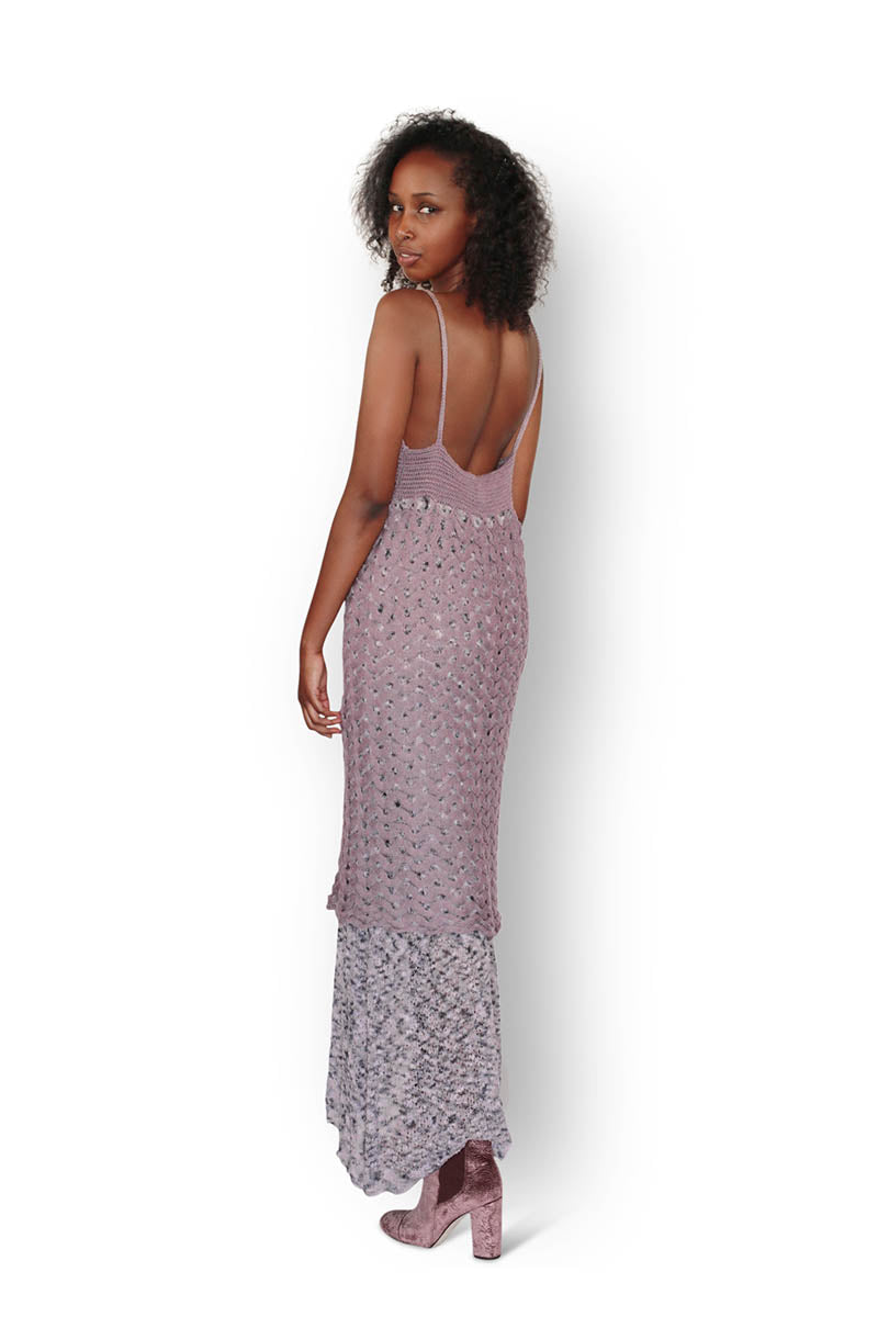 Loom-Weaving-Old-Pink-knit-dress