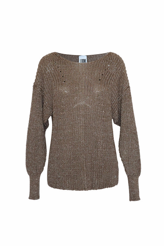 Lurex Effect Sweater – Taupe