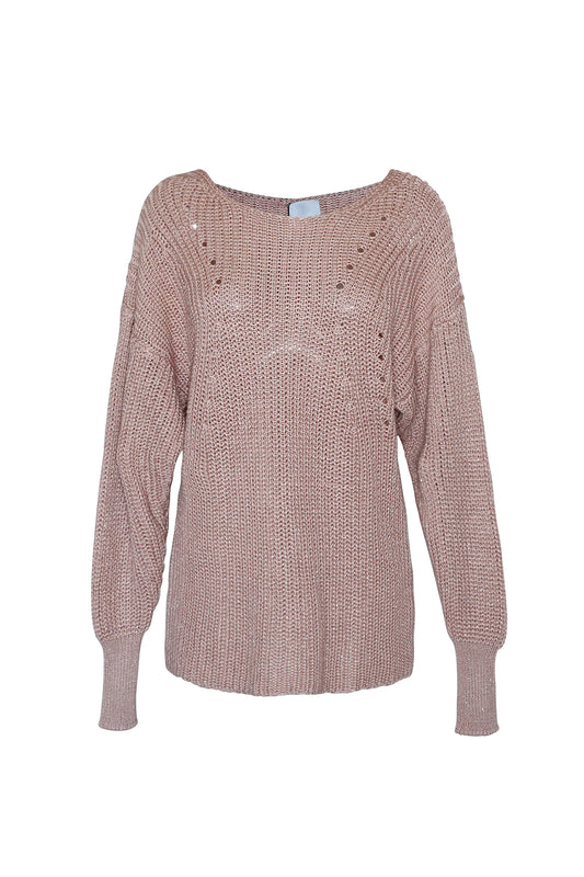 Lurex Effect Sweater – Rose