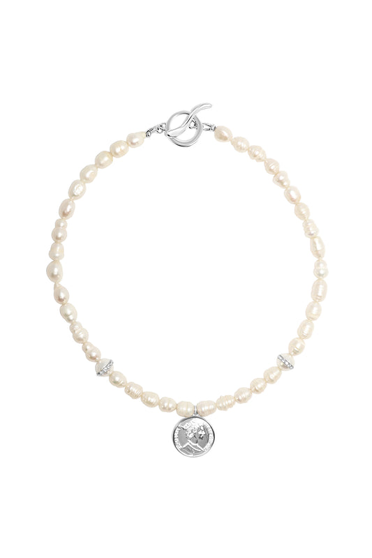 Pearls And The Medal Necklace