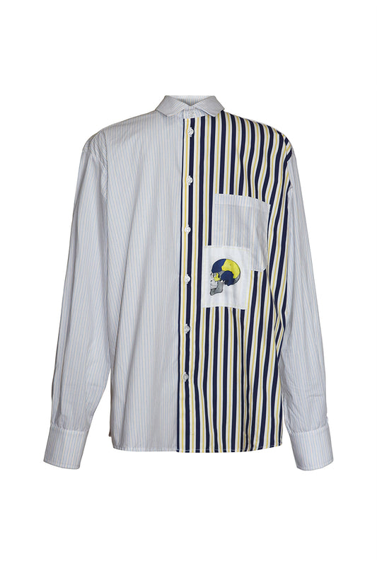 Printed Striped panelled shirt