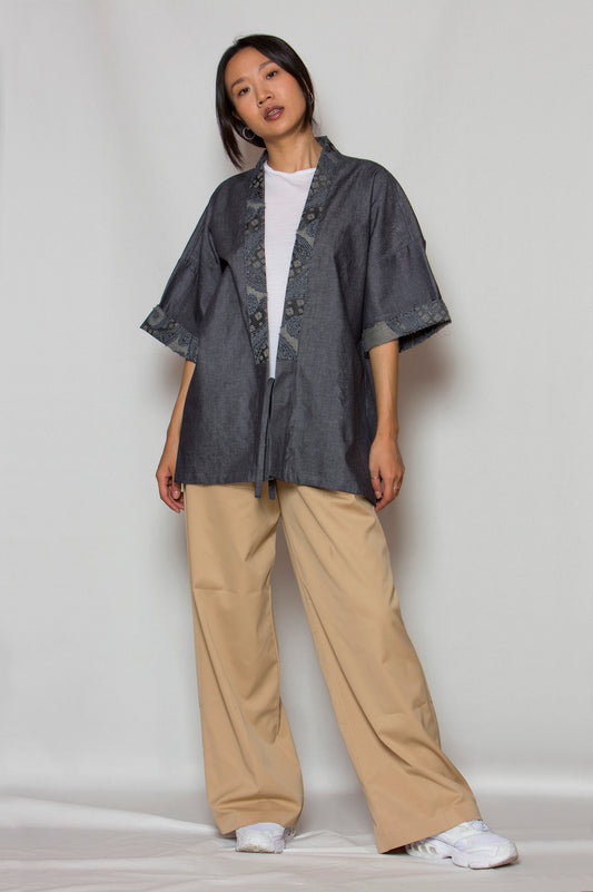 unisex denim kimono jacket