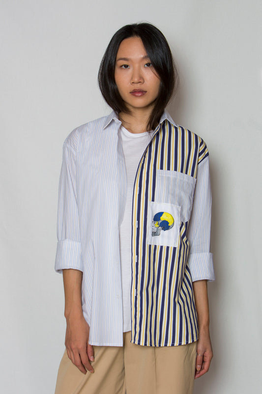 Striped Panelled shirt for women
