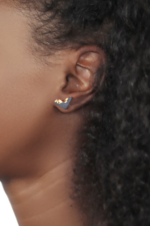 Ooloong Porcelain Small Triangle Studs