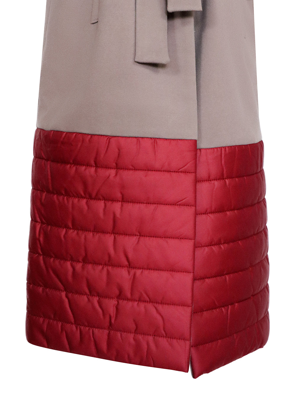 Partly Quilted Wrap Coat