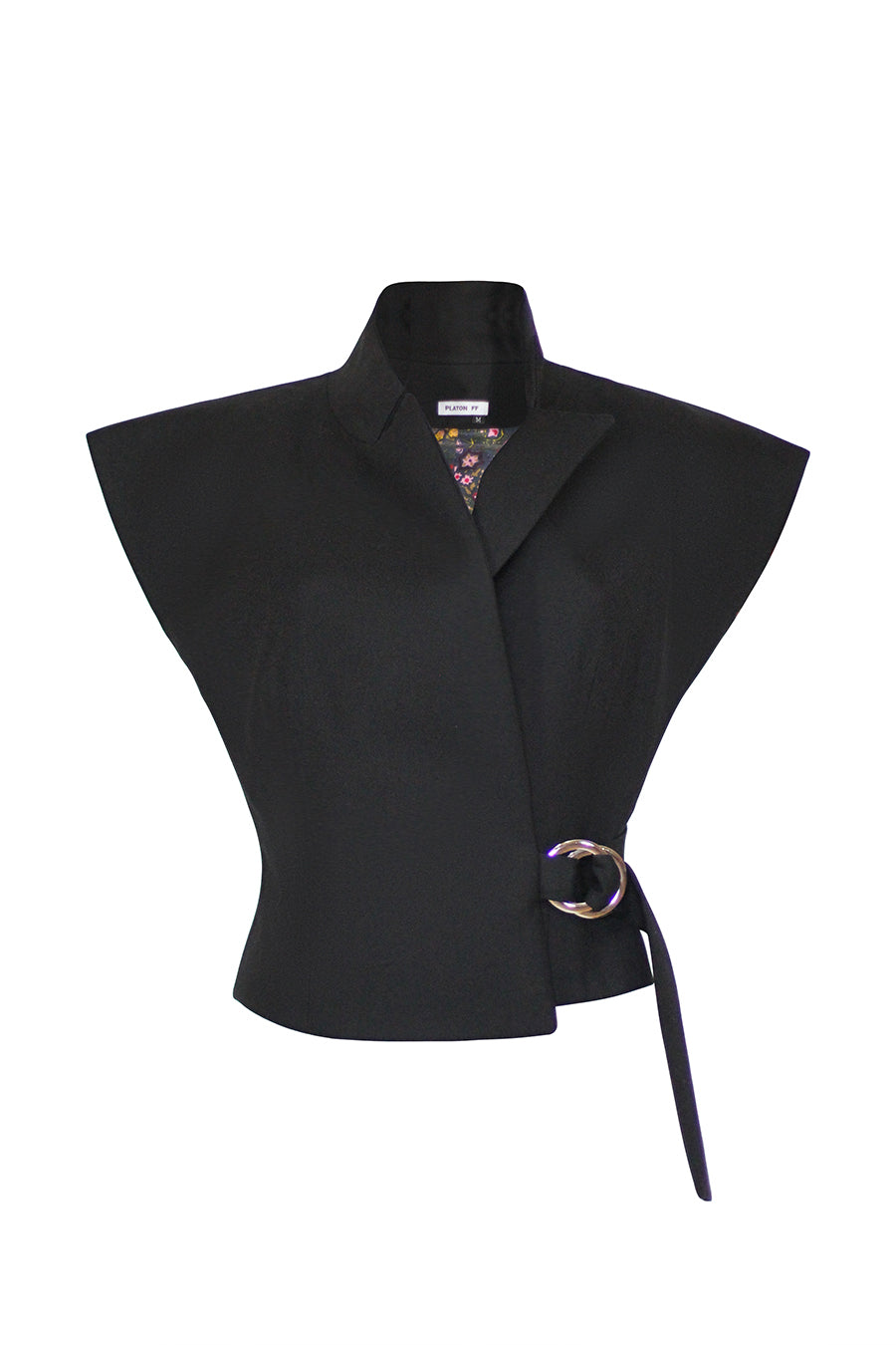 Buckle Belted Vest - Black