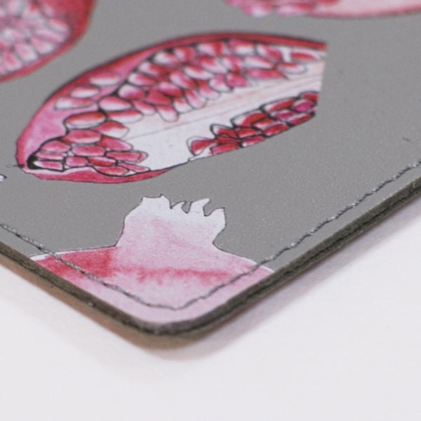 Pomegranate design Leather Card Holder