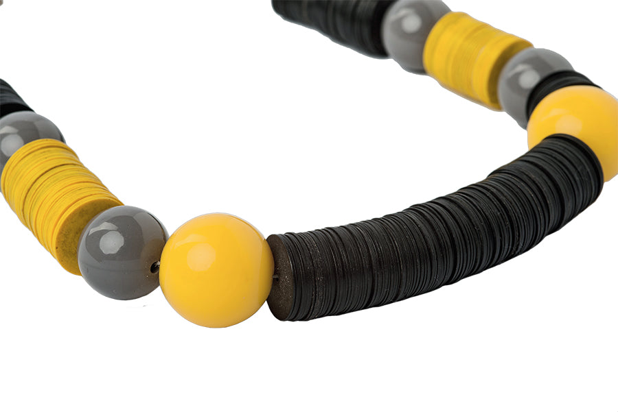 Yellow and black necklace