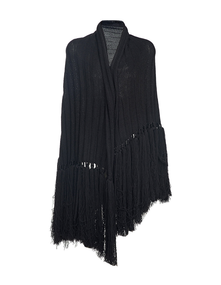 Black Phantom Knit Cape - Men
