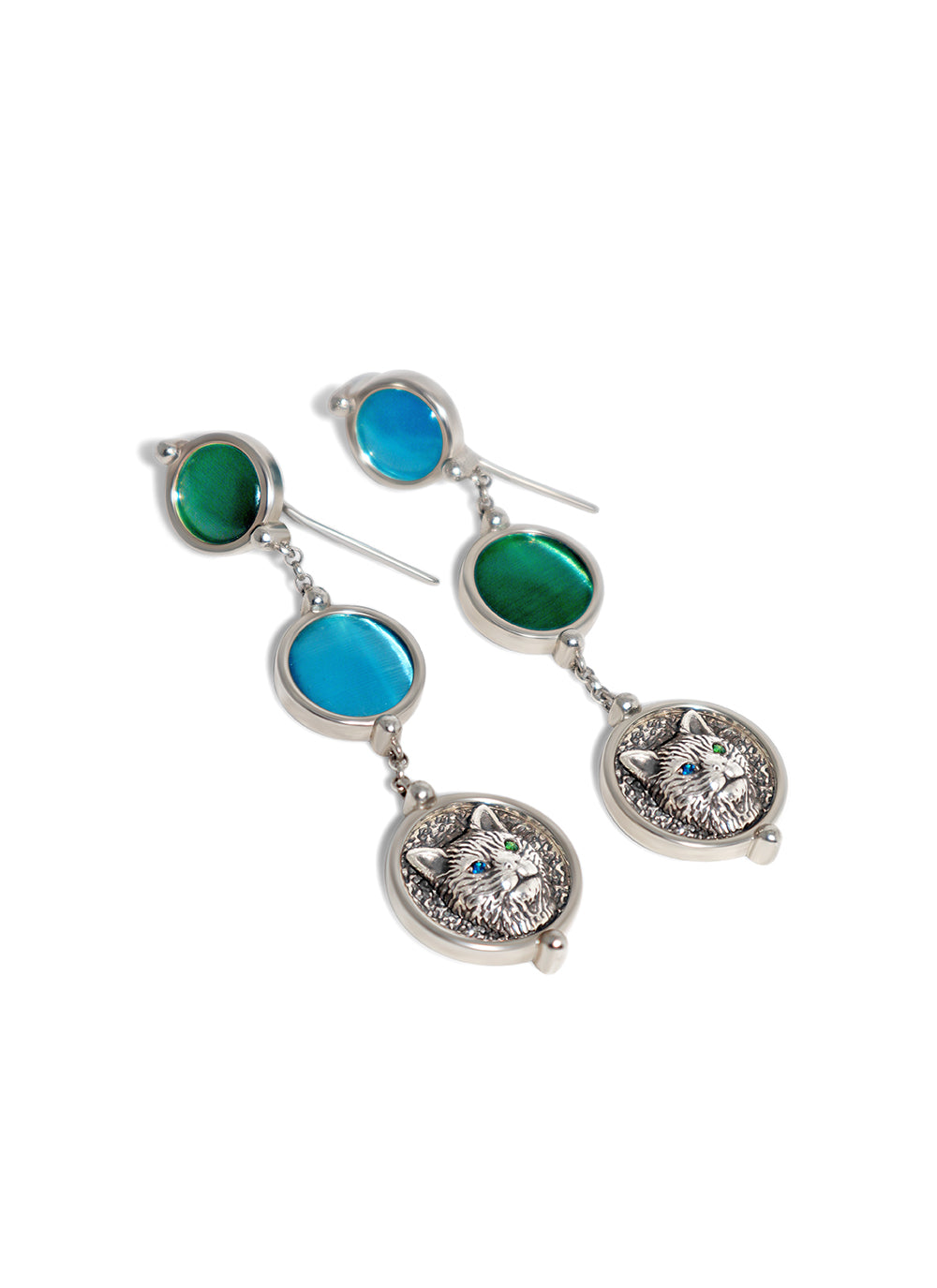 Silver Multi-Stone Earrings