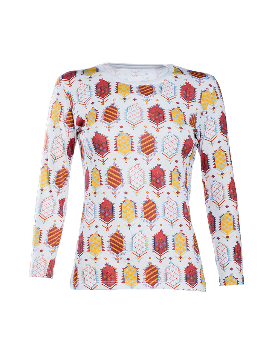 Shabeeg Carpet Print Top - White