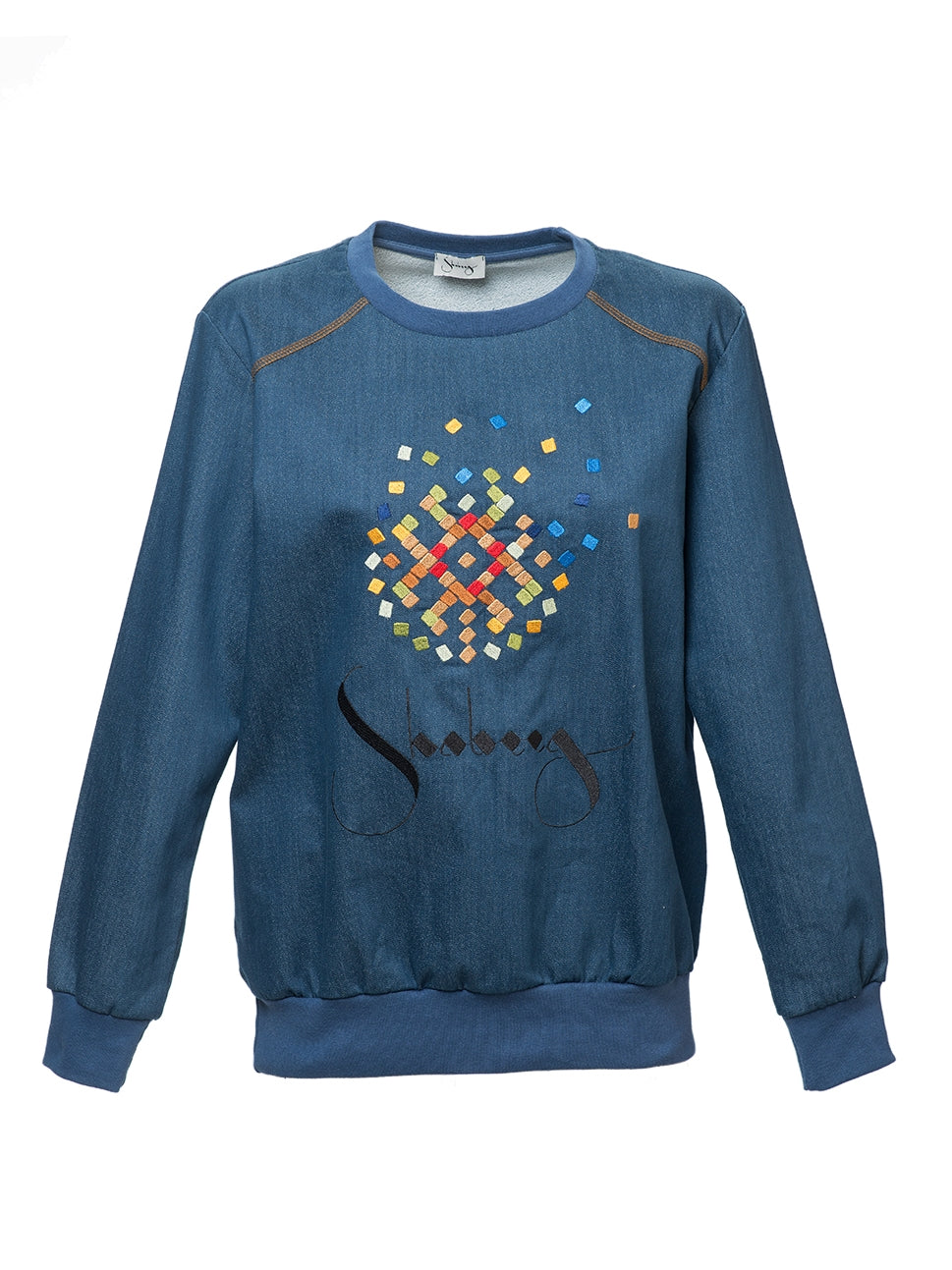 Shabeeg denim sweatshirt with coloured logo