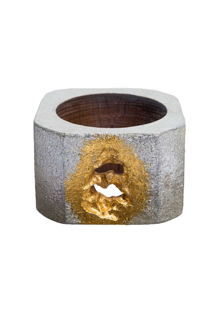 Wooden Bangle - Silver Square