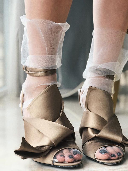 SocknScrol Tulle Socks - White