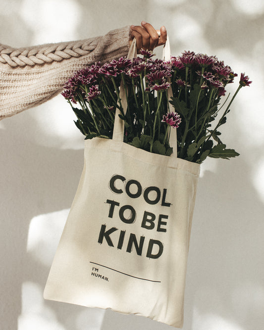 canvas tote bag with flowers